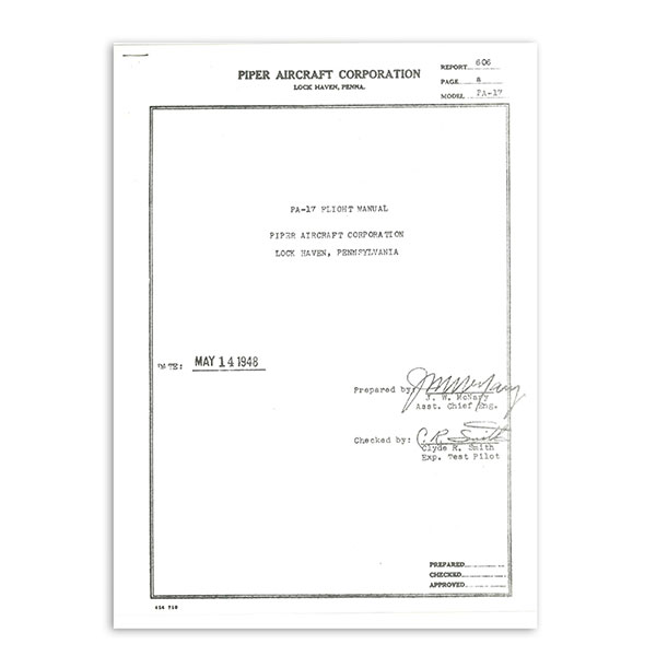 Univair Piper Manual 16PS Aircraft Spruce Australia